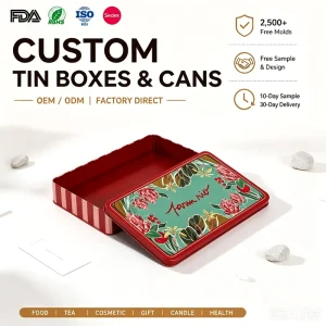 Custom Irregular Tin Box Metal Tin Packaging Decorative Container Biscuit Cookie Candy Chocolate Tea Coffee Holiday Gifts