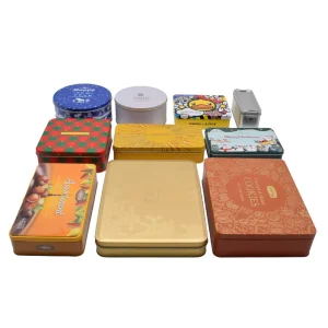 Custom Large Rectangular or Square Metal Tin Box for Food, Sweets, Chocolate, Cookies and Biscuits