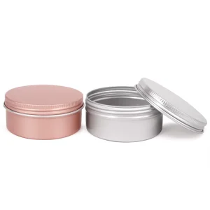 Custom Large Round Empty Aluminum Tins with Color Printing and Screw Lids