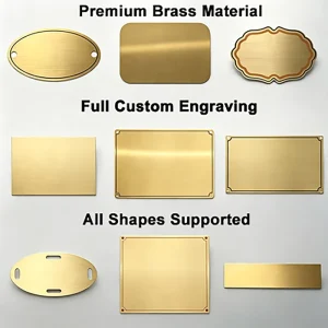 Custom Laser Engraved Brass Tin Can Metal Plaque for Identification Sign