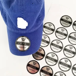 Custom Laser Hard Hat Stickers Metallic Silver Foil Hologram Sticker for Snapback Hat