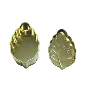 Custom Leaf-Shaped Food Grade Tinplate Storage Can for Candies Biscuits and Chocolates