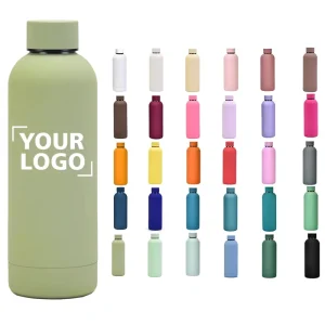 Custom Logo 500ml Drink Bottle Stainless Steel Double Wall Vaccum Flask Thermal Rubber Paint Matte Sports Water