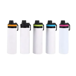 Custom Logo 750ML Aluminum Sublimation Water Bottles with Handle Lid Sublimation Blanks 750ml Sport Water Bottles