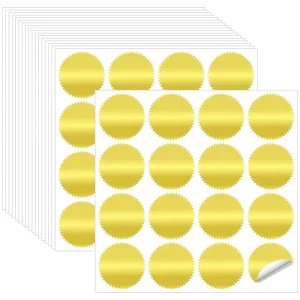 Custom Logo Adhesive 3D Embossed Gold Silver Foil Metallic Label Stickers for Gift Packaging