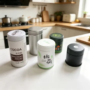 Custom Logo Airtight Food-Grade Matcha Powder Tin Can with Screw Lid, 20g 30g