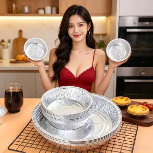 Custom Logo Aluminum Foil Pans for Restaurants Aluminum Foil Foil Trays Mini Cake Pans With Lids