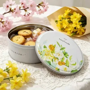 Custom Logo Eco-Friendly Food-Grade Round Cookie Tinplate Box for Biscuits and Homemade Treats Manufacturer