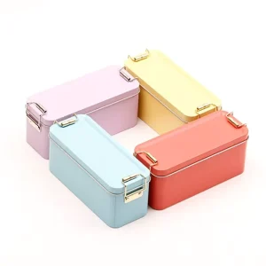 Custom Logo Food Colorful Metal Tinplate Rectangular Biscuit Tin Can Box Packaging Container Set