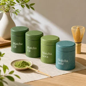 Custom Logo Food Grade Airtight 30 40 50g Tinplate Tea Tin Leak Proof Matcha Metal Packaging Canister