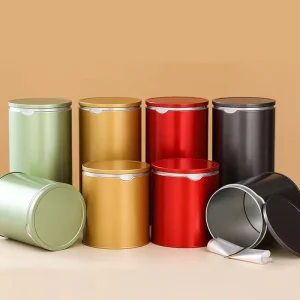 Custom Logo Food Grade Empty Round Airtight Tinplate Tea Tin Can for Coffee and Milk