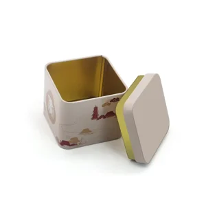 Custom Logo Gift Candy Square Tin Case Packaging Metal Storage Box Cosmetics Tea Container Small Tin Box
