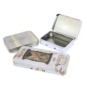 Custom Logo Gradient Green Hinged Lid Tinplate Metal Tin Cigarette Storage Tin for Tobacco Portable Packing Case