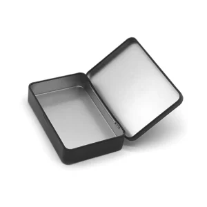 Custom Logo High Quality Hinged Tin Case Black Tin Box Metal Packaging