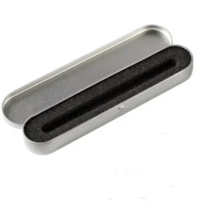 Custom Logo Hinged Tinplate Pen Case Gift Box