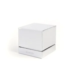 Custom Logo Metallic Silver Rigid Gift Box with Flocked Insert Cardboard Packaging for Cosmetics