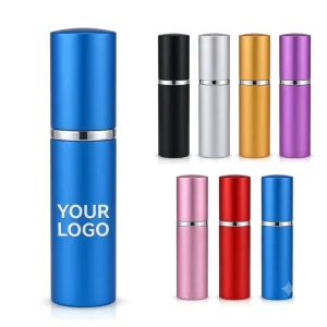 Custom Logo Portable 5ml 10ml Mini Aluminum Perfume Atomizer Bottle Matte Refillable Travel Size Cosmetic Metal Spray Bottle