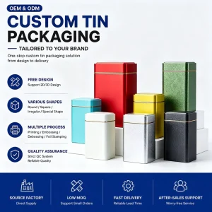 Custom Logo Printing Metal Tin Container Packaging for Tea Coffee Bean Storage OEM ODM Factory Supplier
