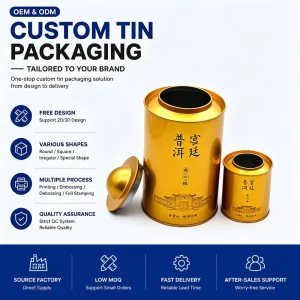 Custom Logo Printing Round Tea Tin Can Metal Tinplate Gift Box for Loose Leaf Tea Packaging ODM OEM Available