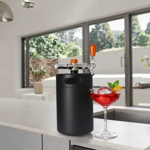 Custom Logo Printing Stainless Steel 2l 3.6l 5l Beer Keg With Black Powder Coating Set Dispenser Mini Draft Beer Tower Dispenser