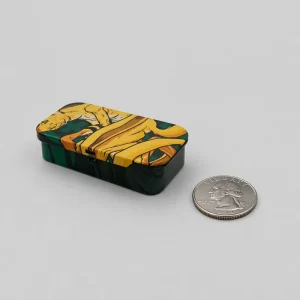 Custom Logo Push Pull CR Tinplate Box Child Proof Sliding Metal Container Pocket Sized Child Resistant Tin for Mints Tablets