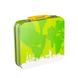 Custom Logo Rectangle Tinplate Case Shockproof Metal Storage Box with Lock