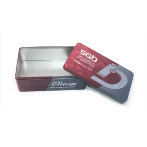 Custom Logo Rectangular Tinplate Packaging Box for Soap and Tea Pink