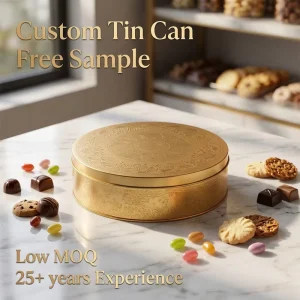 Custom Logo Recyclable Food Grade Tinplate Box for Chocolate, Cake, Cookies, Candy and Biscuits