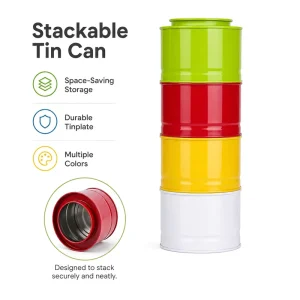 Custom Logo Recycled Tinplate Tea & Coffee Storage Containers Food Grade Colorful Brushed Metal Finish