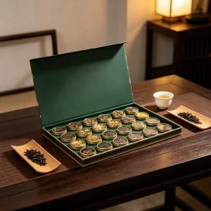 Custom Logo Round Insert-Style Metal-Edged Rigid Cardboard Tea Boxes Factory