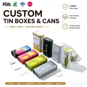 Custom Logo Small Metal Tin Container for Candy and Breath Mints