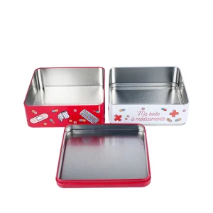 Custom Logo Square Metal Tin Container Box