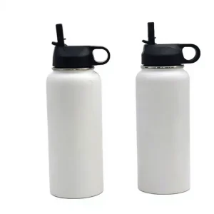 Custom Logo Stainless Steel Water Bottle with Straw Lid Double Wall Vacuum Insulated Leakproof Sport & Travel Bottle