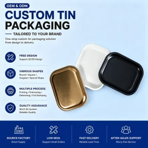 Custom Logo Tin Metal Rolling Tray for Cigarettes and Smoking Accessories