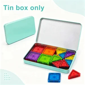 Custom Logo Toy Tin Box Fast Delivery Rectangular Metal Case for Portable Magnetic Building Blocks Travel Set Packaging