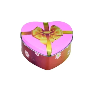 Custom Luxury Tin Heart Shape Sweet Chocolate Gift Packaging Box for Sale Metal Tin Can