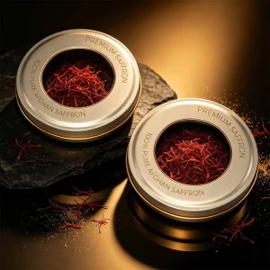 Custom Luxury Tinplate Saffron Box with Clear Window 5g & 10g Options Airtight Metal Container for Spice Storage