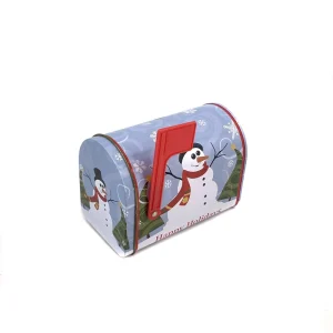 Custom Mailbox shaped Tinplate Gift Box for Candy Packaging OEM Christmas Metal Tin Box ODM Recyclable Candy Tin Case