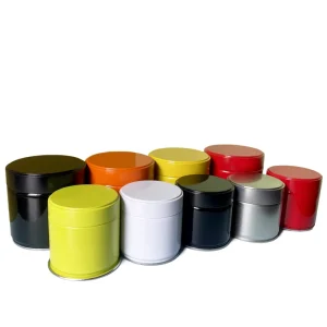 Custom Matcha Tin Can 30g Food Grade Small Round Metal Tea Tins Packaging with Airtight Lid