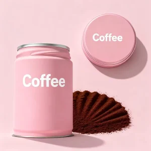 Custom Matte Black and Pink Round Tinplate Can 30g 50g Airtight Screw Cap for Matcha Coffee Powder and Food