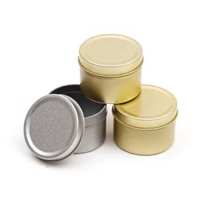 Custom Matte Tinplate Candle Jar, 60x40mm, Round Emergency Candle Container with CMYK Offset Printing