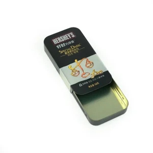 Custom Metal Box Tinplate Gift Box Slide Cover Rectangular Color Printing Packaging Storage Tin Box for Mint Candy OEM ODM