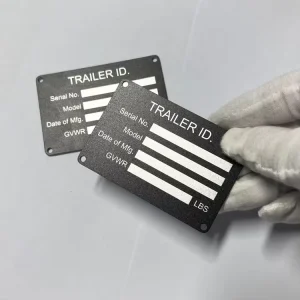 Custom Metal Logo Label Printing Nameplate Anodized Aluminum Tags for Trailer ID