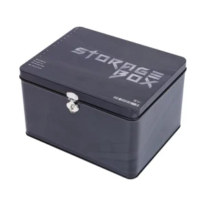 Custom Metal Storage Box with Art Print for Home or Office Organization