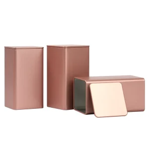 Custom Metal Tea Packaging Cans Square Mini Tea Tin Can Small Tea Pot Sealed Storage