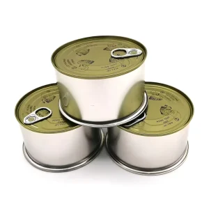 Custom Metal Tin Box Easy Open Round Tinplate Metal Cans with Cap Brush Sealing for Snack Candy Food Packaging Metal Container