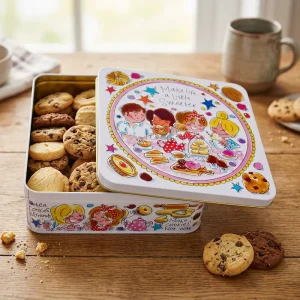 Custom Metal Tin Food Grade Recyclable Square Tinplate Moon Cake Transparent PVC Metal Tin Box Gift Packaging