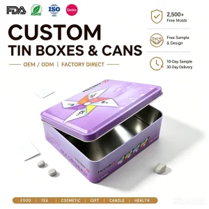 Custom Metal Tin Pencil Case with Multiple Compartments for Kids’ School Storage OEM/ODM Printed Design