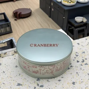 Custom Metal Tinplate Box With Lid for Cookie Packaging Gift Storage Food Grade Round Metal Container