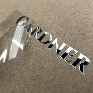 Custom Metal Transfer Sticker with 3D Embossed Letter Electroplating Nickel 3D Effect UV Resistant Transparent for Printing Logo